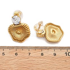 Orecchini a bottone in acciaio inossidabile 304&nbsp;EJEW-R020-04G-01