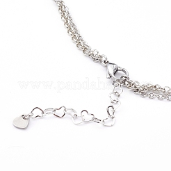Collane a doppio strato in acciaio inossidabile 304&nbsp;NJEW-JN03350