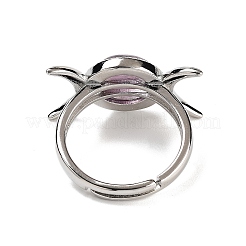 Anillos ajustables de amatista natural&nbsp;RJEW-K271-01P-07