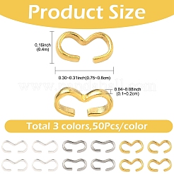150 pz 3 stili connettori a collegamento rapido in acciaio inossidabile 304 e ottone e ferro&nbsp;DIY-YW0018-03