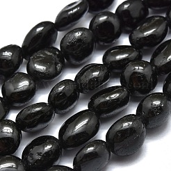 Natürliche schwarze Turmalin Perlen Stränge&nbsp;X-G-O186-B-07