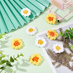 8 stücke 2 farben gänseblümchen blume form polyester gestrickt kostüm ornament zubehör&nbsp;PATC-FG0001-37