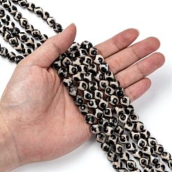 Tibetan style turtle back pattern dzi perlen&nbsp;X-G-H1453-1