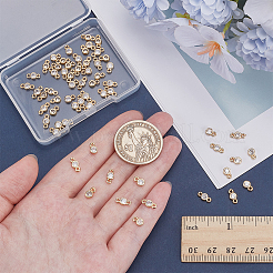 60 pz 2 stili ottone pavé zirconi cubici trasparenti maglie piatte e ciondoli kit&nbsp;KK-AR0001-83