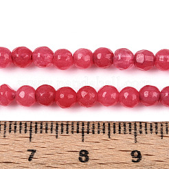 Gefärbt natürlichen weißen Jade Perlen Stränge&nbsp;G-T139-4mm-60-07