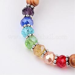 Holz runden Perle Kinder Armbänder Armbänder Stretch&nbsp;BJEW-JB02279