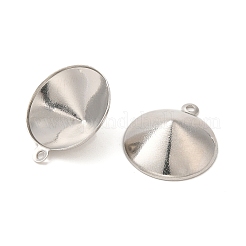 Anhänger aus Edelstahl 304 mit spitz zulaufenden Strass-Fassungen&nbsp;STAS-U025-05E-P