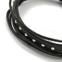 Braccialetti multifilo in pelle sintetica intrecciata e cordini cerati&nbsp;BJEW-P329-09B-P