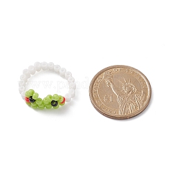 Geflochtener Perlen-Fingerring aus Glassamen in Froschform für Frauen&nbsp;RJEW-TA00052