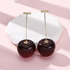 Pendientes de cereza de acero inoxidable 304&nbsp;EJEW-L304-13G-01