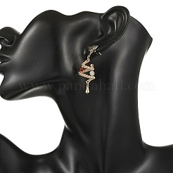 Ohrstecker mit baumelnden Perlen aus natürlichem Achat und grünem Aventurin.&nbsp;EJEW-TA00826