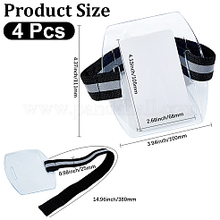 4 Stück Polyester- und PVC-Armband-Ausweiskartenhalter&nbsp;OFST-GF0001-04B