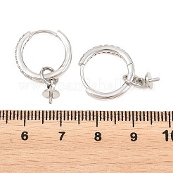 Messing Micro Pave klarer Zirkonia Hugie Hoop Ohrring Zubehörse&nbsp;KK-Z158-03P