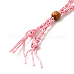 Fabricación de collar de bolsa de macramé de cordón de cuerda de cera trenzada&nbsp;NJEW-J007-03