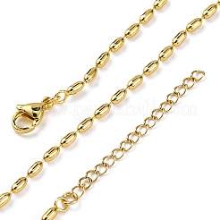 Halskette mit ovaler Gliederkette aus Messing mit Gestellbeschichtung&nbsp;NJEW-A035-06G-03
