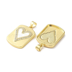 Pendenti in ottone con micro pavé di zirconi trasparenti per San Valentino&nbsp;KK-B083-41M-G