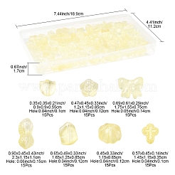 120 Stück 8 Stile transparente Sprühfarbe Glasperlen&nbsp;GLAA-FS0002-28