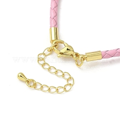 Fabrication de bracelets en similicuir rond tressé de 3 mm&nbsp;MAK-S075-01G-R