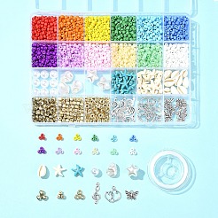 Kit fai da te di gioielli elasticizzati con perline in vetro a tema spiaggia dell'oceano&nbsp;DIY-FS0006-90