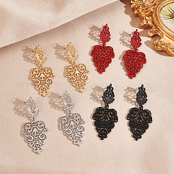 4 par de pendientes colgantes de aleación de 4 colores para mujer&nbsp;EJEW-AN0003-92