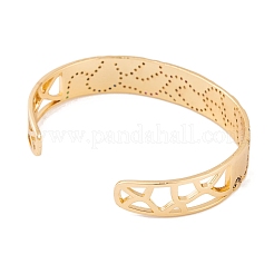Messing Pave bunte Zirkonia hohle offene Manschette Armreifen für Frauen&nbsp;BJEW-S147-09G-A