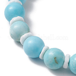 Pulseras de cuentas de concha de ojo de Shiva natural de playa de verano&nbsp;BJEW-JB10313-03