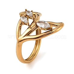 Anillos de dedo de acero inoxidable 304 con micropavé de circonita cúbica para mujer&nbsp;SA-CBAABBA-19G