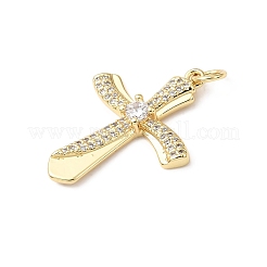 Pendentifs en laiton de Pâques sertis de micro-pavés de zircone cubique transparente&nbsp;KK-E799-05B-G