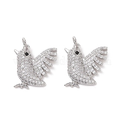 Placage en rack pendentifs en zircone cubique micro pavés en laiton écologiques&nbsp;KK-F844-06P