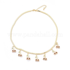 Collane girocollo in ottone con micro pavé di zirconi&nbsp;NJEW-H308-03G