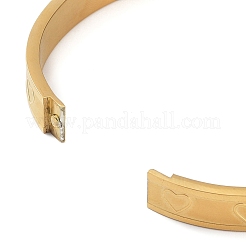 Ionenplattierung (IP) 304 Edelstahl geriffelte Herzarmreifen&nbsp;BJEW-F464-15G