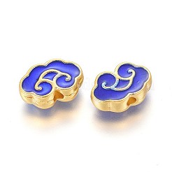 Goldener überzogener Legierungsemailleperlen&nbsp;ENAM-L024-O01-G