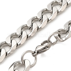 202 Edelstahl Panzerkette Halsketten & Armbänder Schmuck-Sets für Unisex&nbsp;STAS-A100-20P