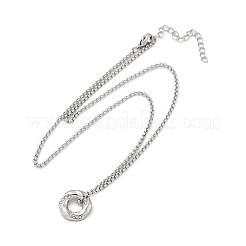 Colliers à pendentif hexagonal en acier inoxydable 304 avec strass en cristal pour femmes&nbsp;NJEW-F339-04P