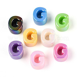Placage uv perles européennes acryliques opaques&nbsp;OACR-M027-03G