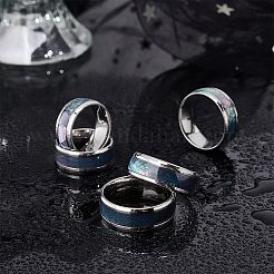 5 stücke 5 arten 201 edelstahl fingerring für männer&nbsp;RJEW-UN0002-98