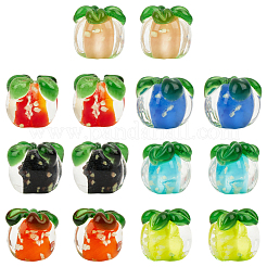 32 Stück 8 Farben leuchtende handgemachte Bunte Malerei-Obstperlen&nbsp;LAMP-PA0001-28