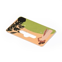 Papier rectangle une paire de cartes d'affichage de boucle d'oreille avec trou de suspension&nbsp;CDIS-C004-04B
