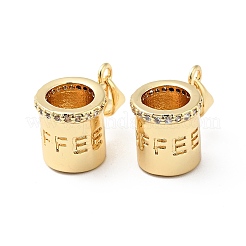 Colgantes de circonita cúbica transparente micro pavé de latón chapado en rack&nbsp;X-ZIRC-I059-04G