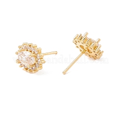 Orecchini a perno ovale con zirconi&nbsp;EJEW-F282-23G