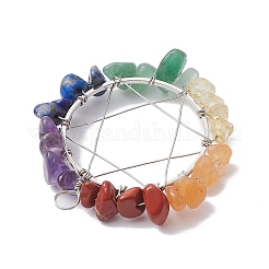 Chakra-Edelsteinsplitter mit Kupferdraht umwickelte Anhänger&nbsp;PALLOY-JF02554-02