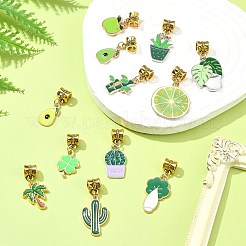 Colgantes de esmalte de aleación con tema de plantas&nbsp;PALLOY-FS00008