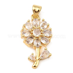 Pendenti con micro pavé di zirconi cubici in ottone placcato in vero oro 18k&nbsp;ZIRC-L100-138G