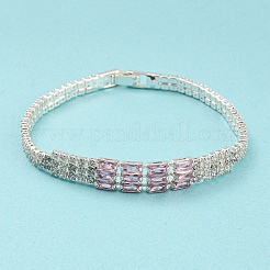 Armband mit rechteckigen Gliedern aus messingfarbenem Messing mit Rack-Beschichtung&nbsp;BJEW-Q771-10S
