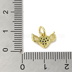 Colgantes de circonita cúbica pavimentados de latón chapado en oro real de 18k&nbsp;KK-M283-08C-02