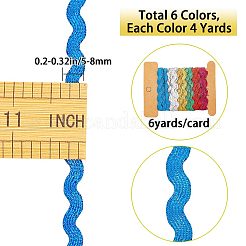 6 Yard gewelltes Fransenband aus Polyester in 6 Farben&nbsp;LS-OCOR-WH0080-44B