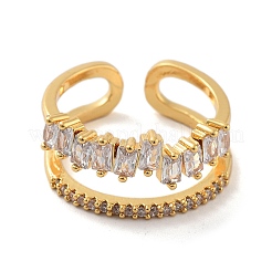 Offene Manschettenringe aus Messing mit Zirkonia&nbsp;LS-RJEW-B053-03