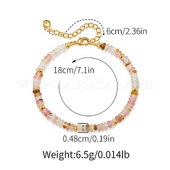 Handgefertigte Armbänder aus Unterlegscheibeperlen in Form von Wassermelonensteinen und Glasperlen mit Endketten aus Edelstahl 304&nbsp;XL9343-7
