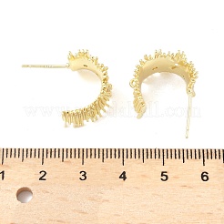 Micropave de latón claro fornituras de aretes de circonio cúbico cúbica&nbsp;LS-KK-Z106-02G-01