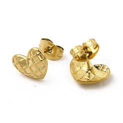 Boucles d'oreilles à tige en forme de cœur en acier inoxydable 304 avec placage ionique (IP) pour femmes&nbsp;EJEW-I281-35G
